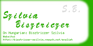 szilvia bisztriczer business card